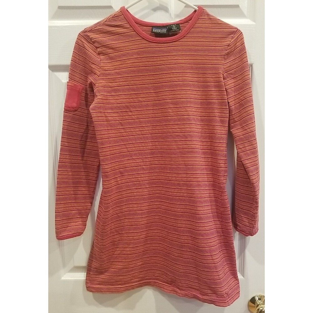 Vintage Patagonia Made in Turkey Girls Organic Cotton Long Sleeve Striped dress